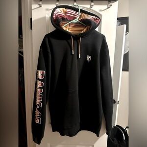 RANK 45® MEN'S SMOKE ON STRIPED LOGO SLEEVE HOODIE SWEATSHIRT (Medium)